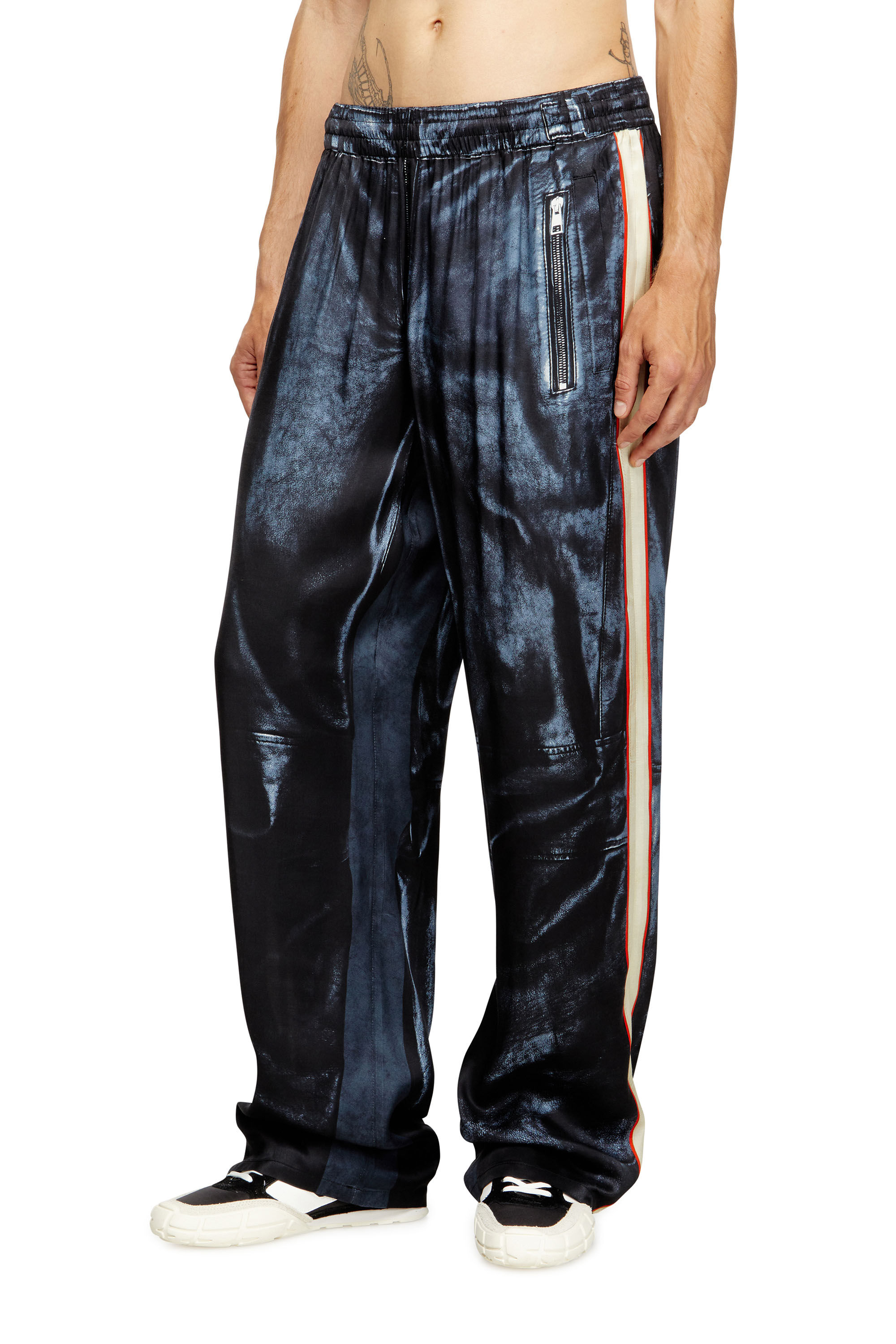 Diesel - P-THECKS-NMAN, Man's Viscose trousers with biker print in null - 3