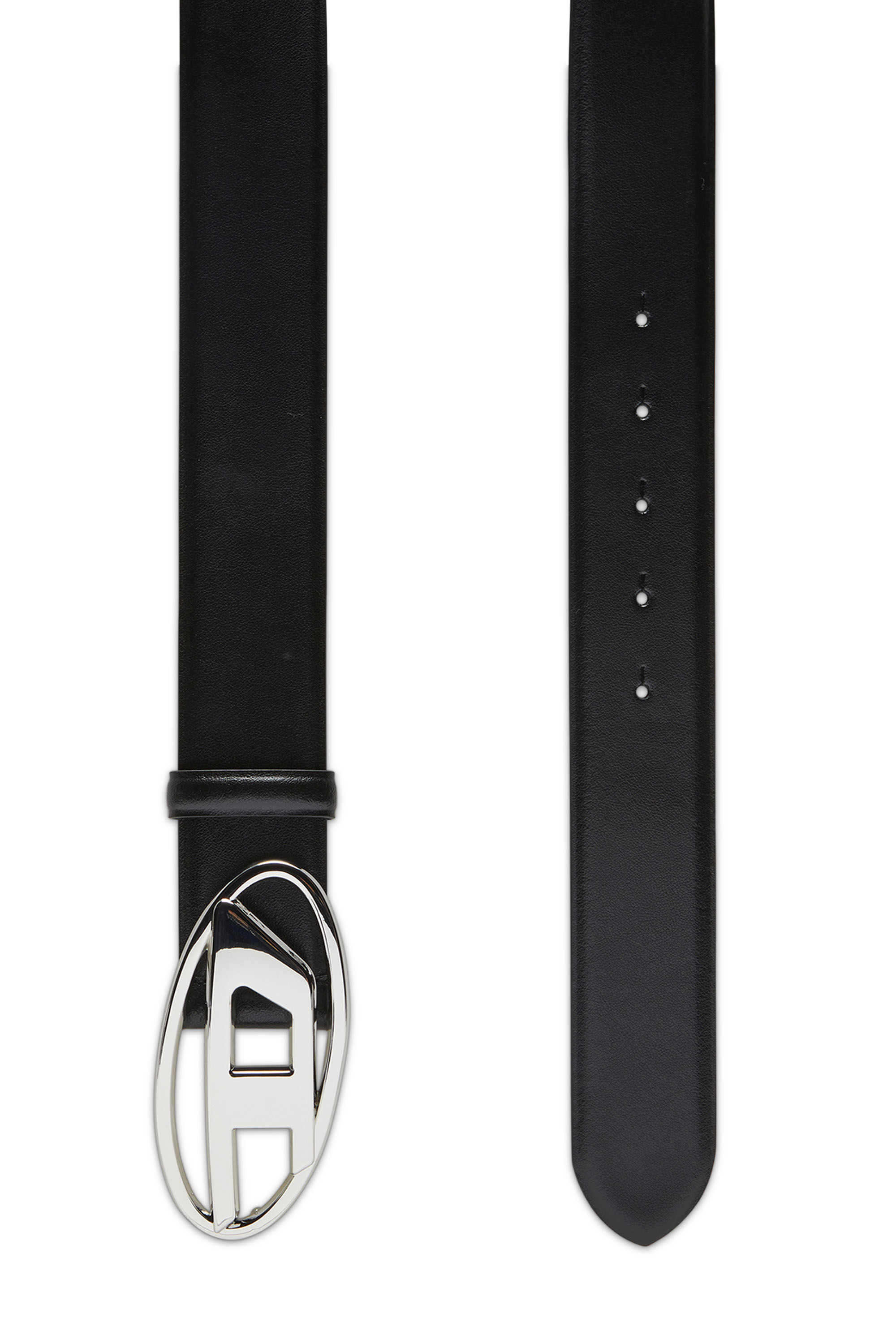 Diesel - B-1DR, Man's 4cm Leather belt with Oval D buckle in Black - 2