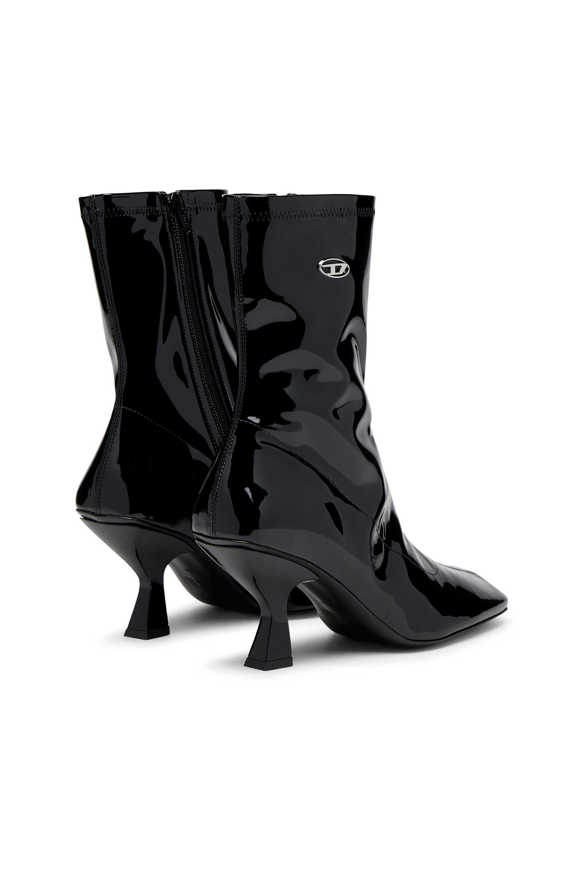Diesel - D-AMBER MD BT, Woman's D-Amber-Ankle boots in patent stretch PU in Black - 4