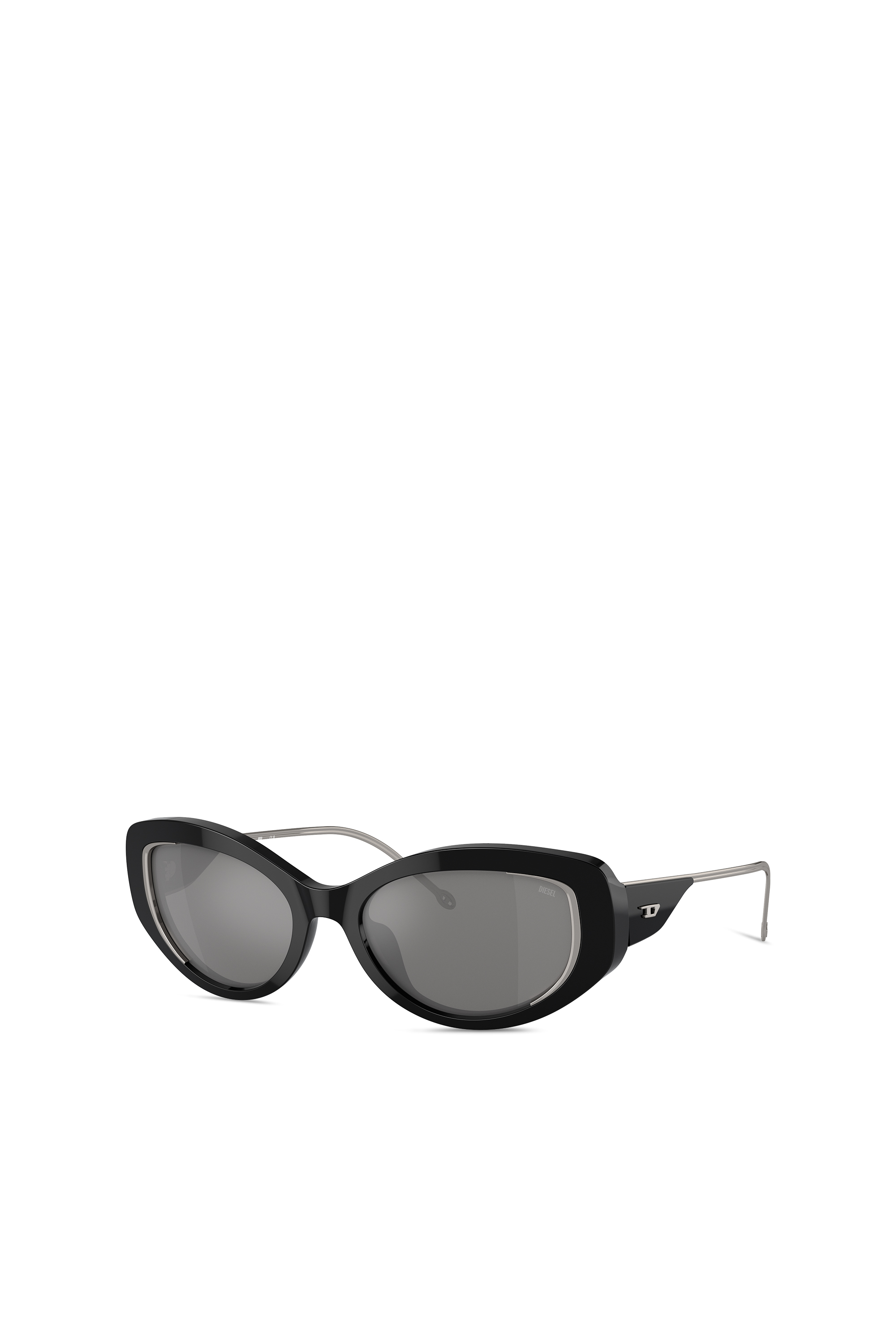 Diesel - 0DL2001 SIZE 54, Unisex's Cat-eye style sunglasses in Black/Flash mirror - 4